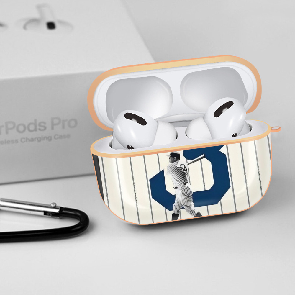 Babe Ruth 26 AirPods Pro Protective Case Rose Gold, Flexible PC Material, Precise Fit, Anti-Slip Cover, Full Protection, Fingerprint Resistant, Washable With Keychain