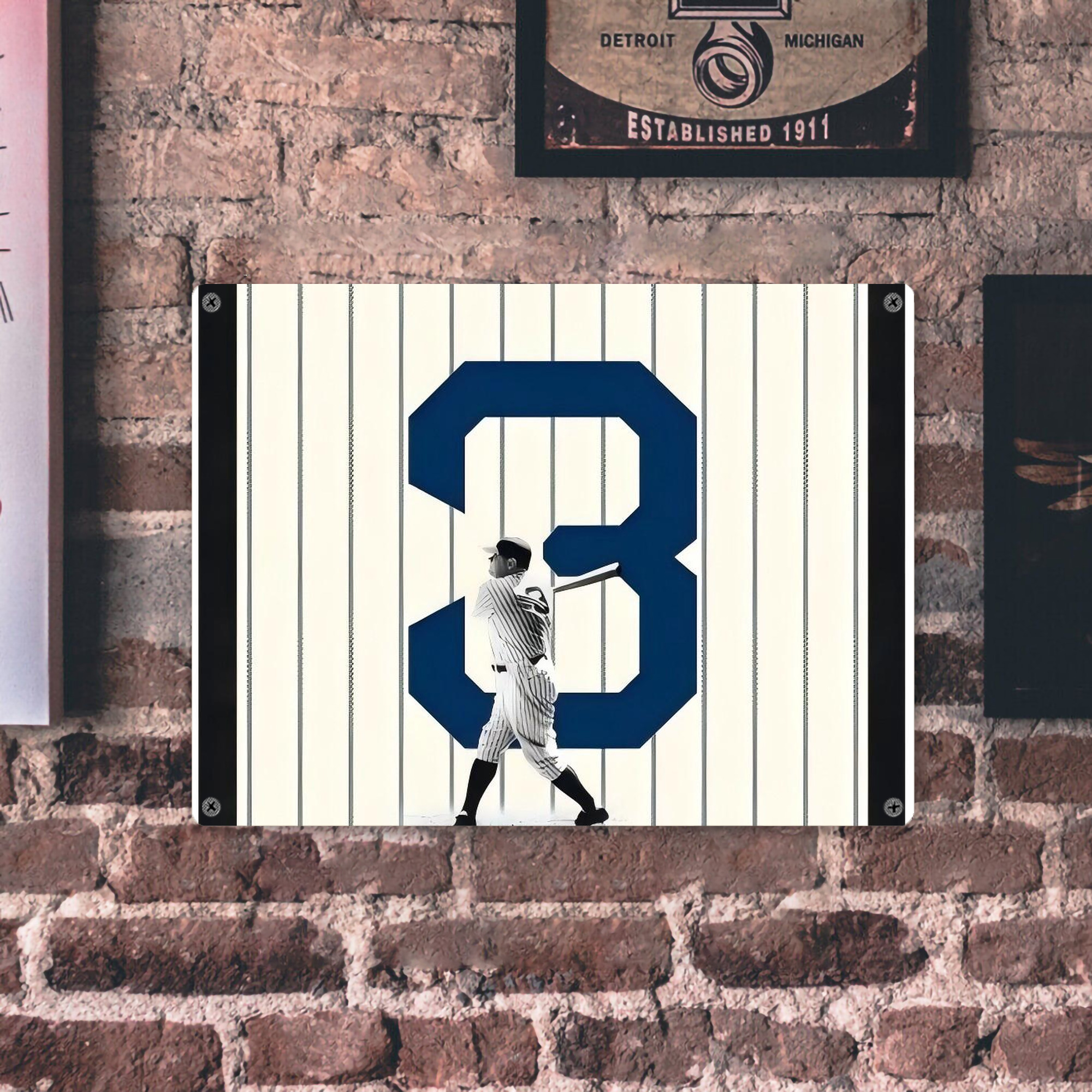 Babe Ruth 26 Vintage Metal Tin Sign 16x12 – Full-Print Iron Wall Decor – Durable, Fade-Resistant – Easy To Hang – Ideal For Home, Bar, Kitchen & Office Decor