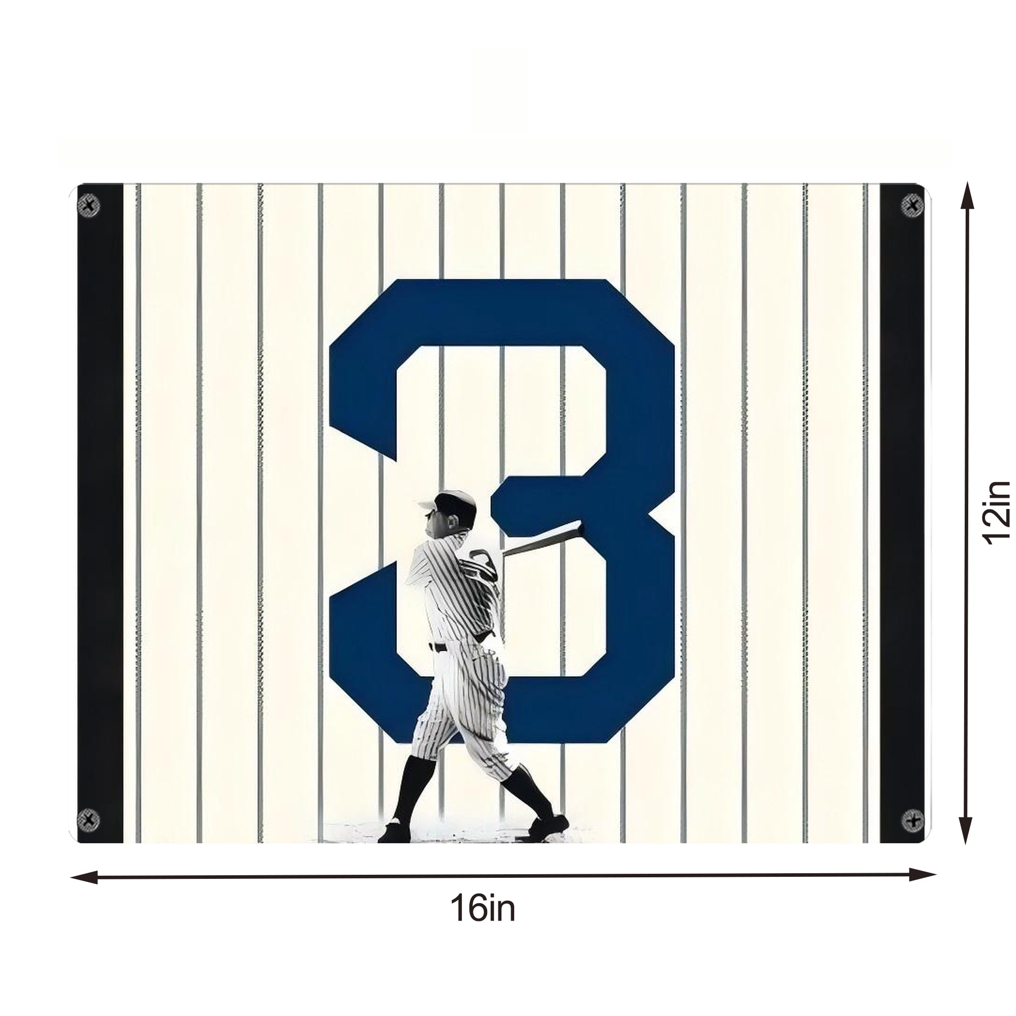 Babe Ruth 26 Vintage Metal Tin Sign 16x12 – Full-Print Iron Wall Decor – Durable, Fade-Resistant – Easy To Hang – Ideal For Home, Bar, Kitchen & Office Decor