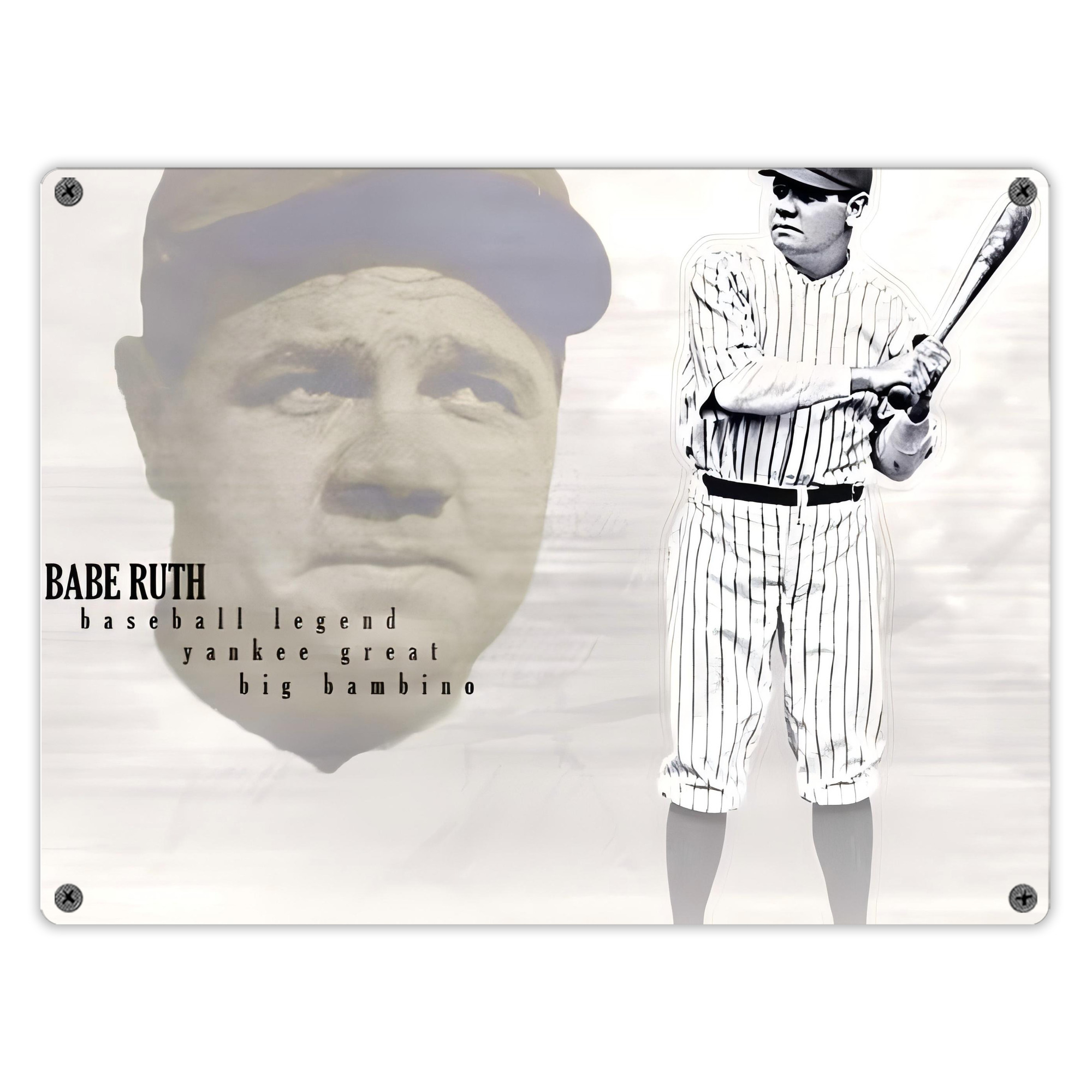 Babe Ruth 25 Vintage Metal Tin Sign 16x12 – Full-Print Iron Wall Decor – Durable, Fade-Resistant – Easy To Hang – Ideal For Home, Bar, Kitchen & Office Decor