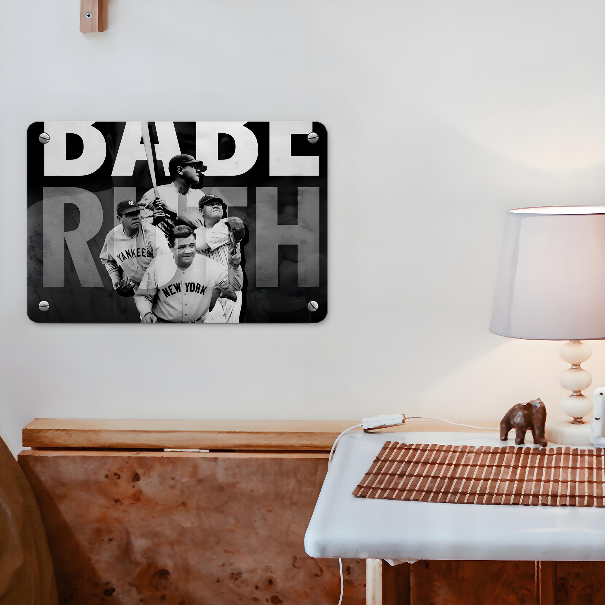 Babe Ruth 22 Metal Tin Sign 12x8inch - Premium Full-Print Decorative Wall Art, Durable Rust-Resistant Metal Plaque For Living Room, Bedroom, Kitchen, Office, Bar Décor