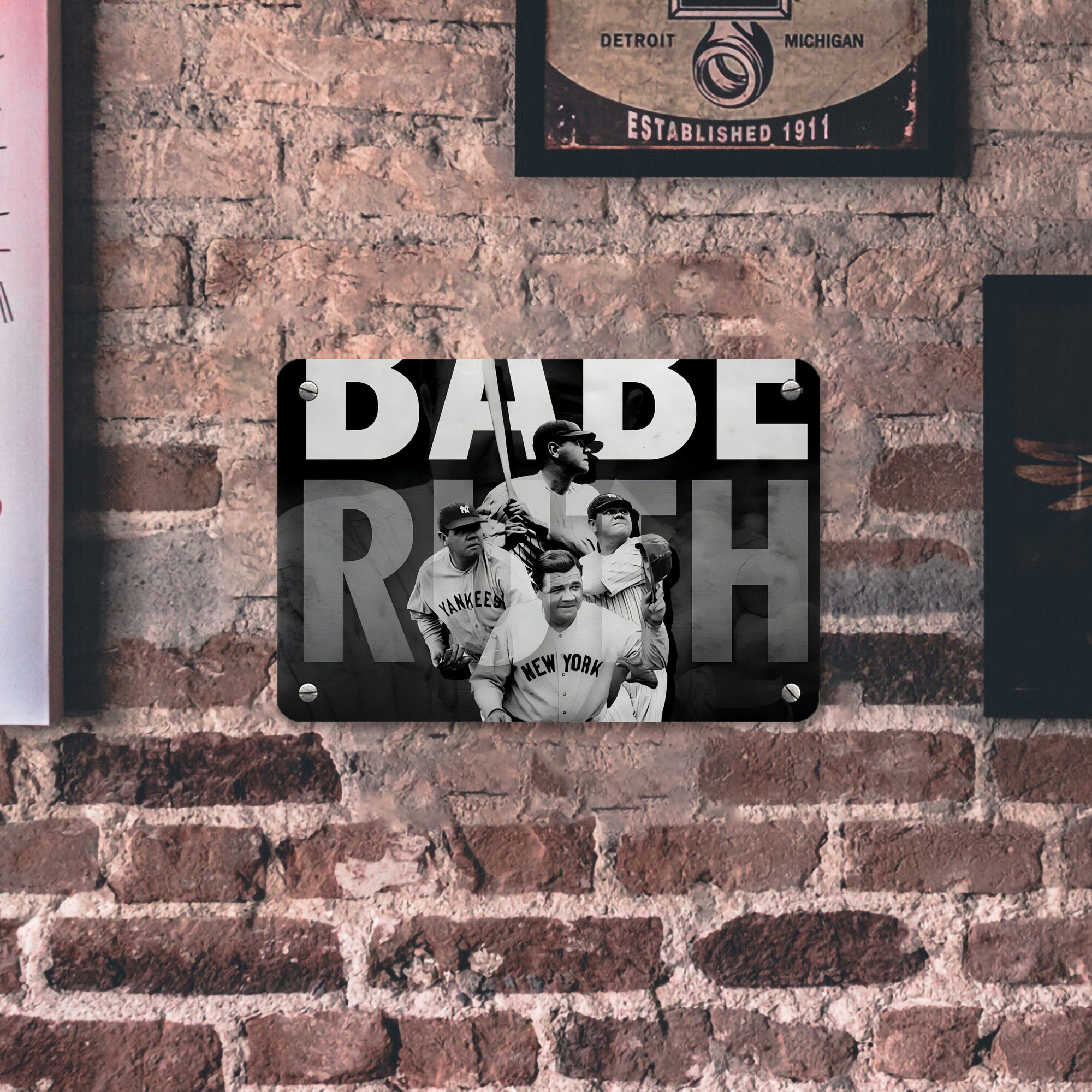 Babe Ruth 22 Metal Tin Sign 12x8inch - Premium Full-Print Decorative Wall Art, Durable Rust-Resistant Metal Plaque For Living Room, Bedroom, Kitchen, Office, Bar Décor