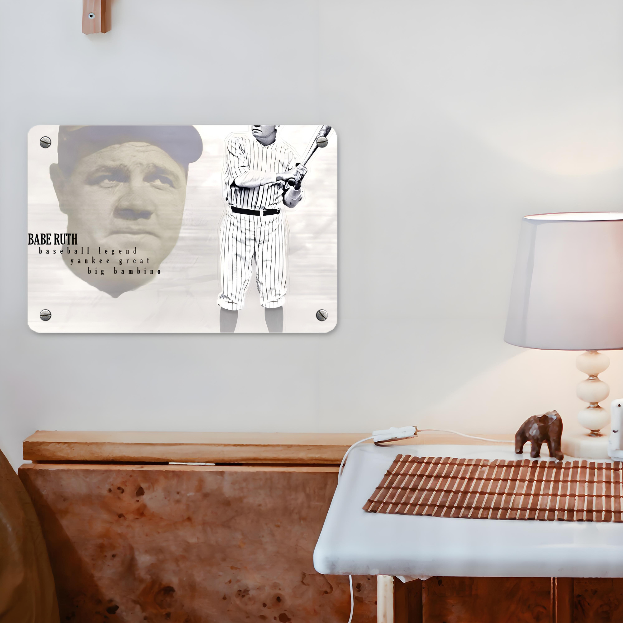 Babe Ruth 25 Metal Tin Sign 12x8inch - Premium Full-Print Decorative Wall Art, Durable Rust-Resistant Metal Plaque For Living Room, Bedroom, Kitchen, Office, Bar Décor