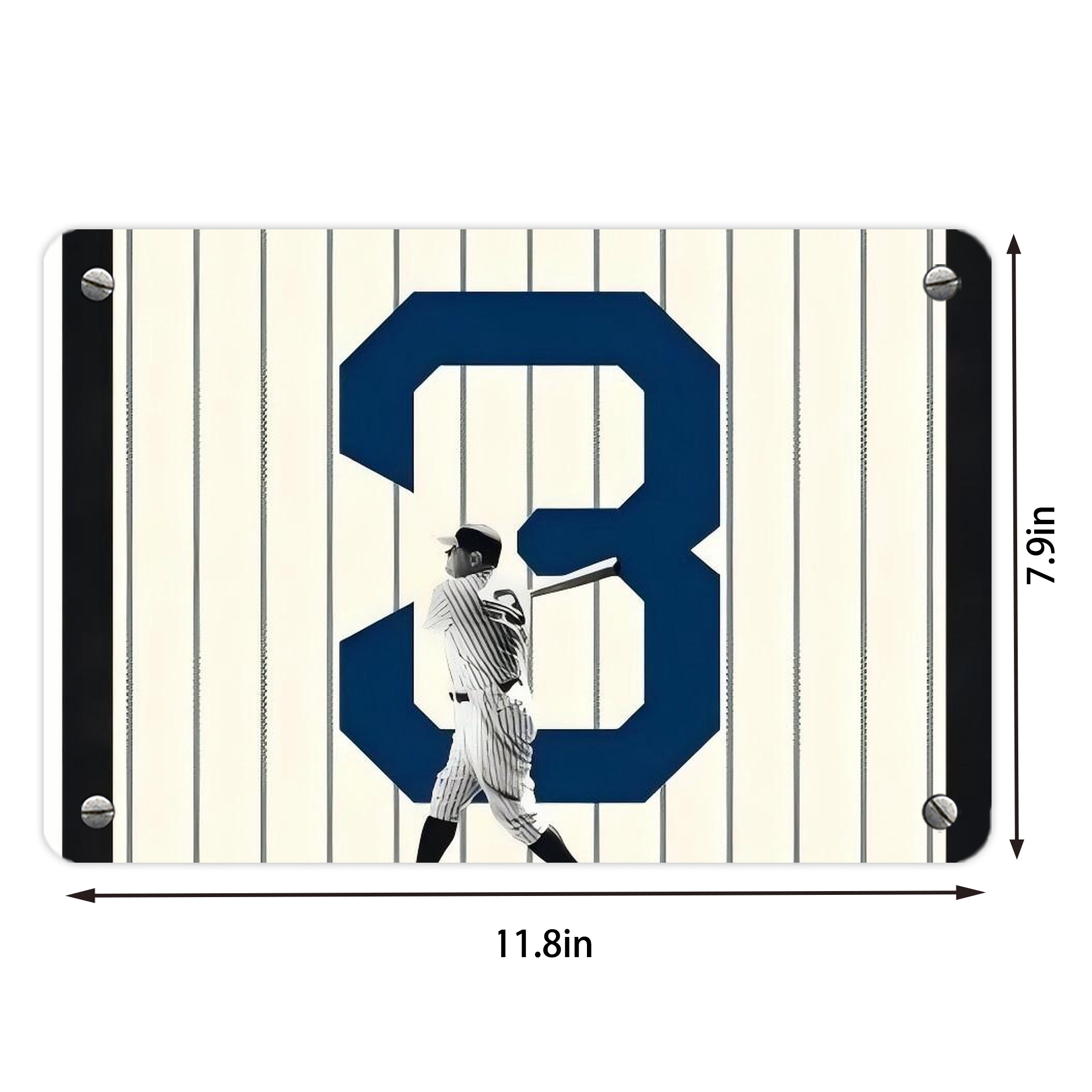 Babe Ruth 26 Metal Tin Sign 12x8inch - Premium Full-Print Decorative Wall Art, Durable Rust-Resistant Metal Plaque For Living Room, Bedroom, Kitchen, Office, Bar Décor
