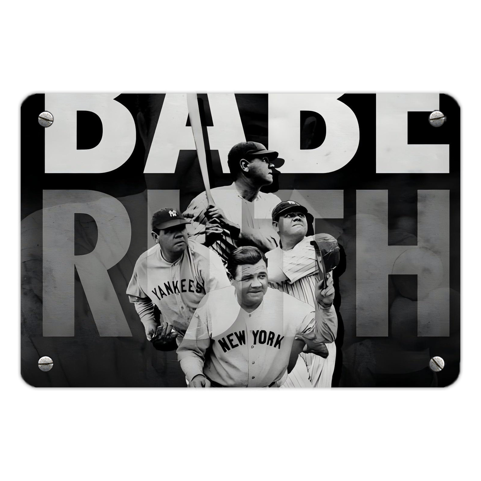 Babe Ruth 22 Metal Tin Sign 12x8inch - Premium Full-Print Decorative Wall Art, Durable Rust-Resistant Metal Plaque For Living Room, Bedroom, Kitchen, Office, Bar Décor