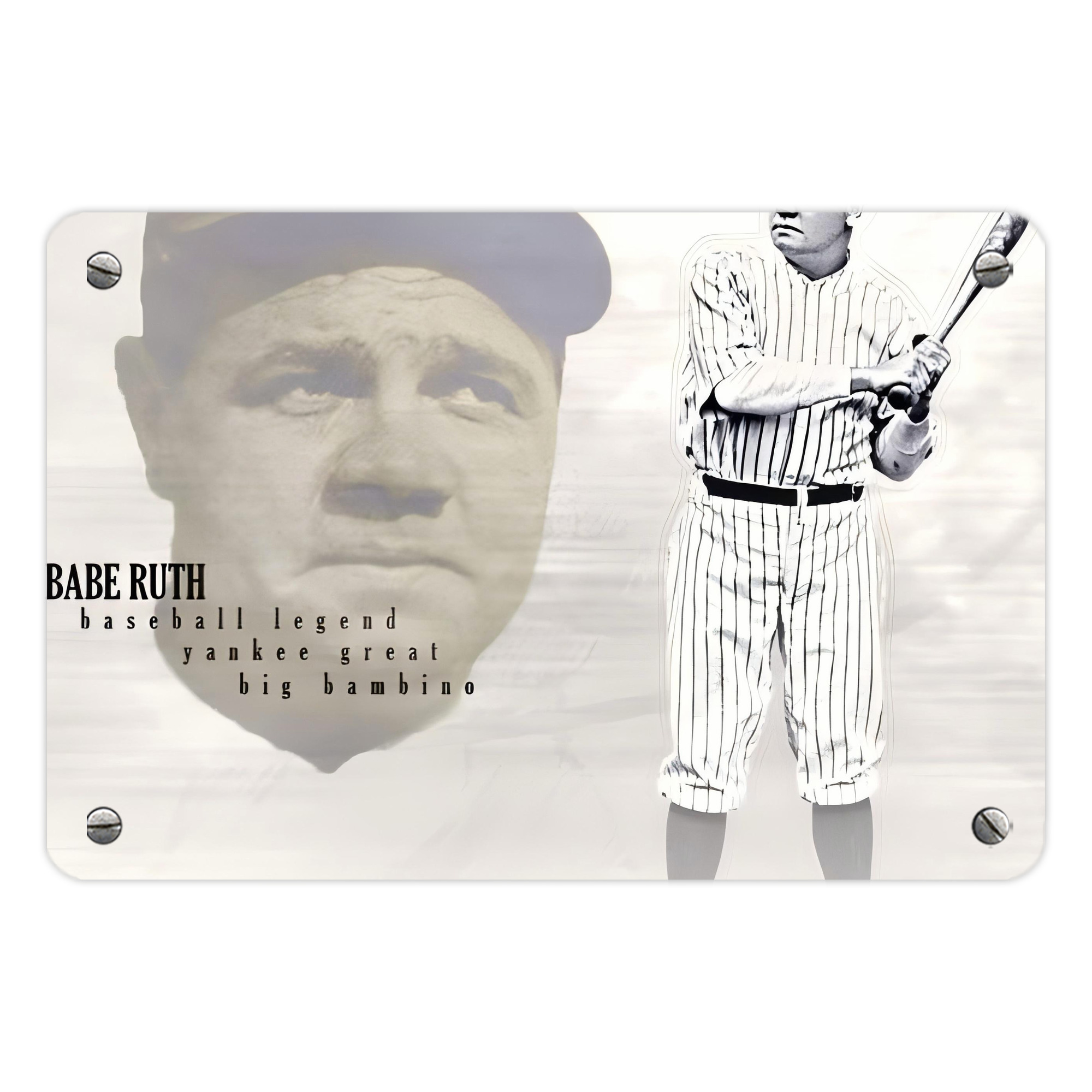 Babe Ruth 25 Metal Tin Sign 12x8inch - Premium Full-Print Decorative Wall Art, Durable Rust-Resistant Metal Plaque For Living Room, Bedroom, Kitchen, Office, Bar Décor