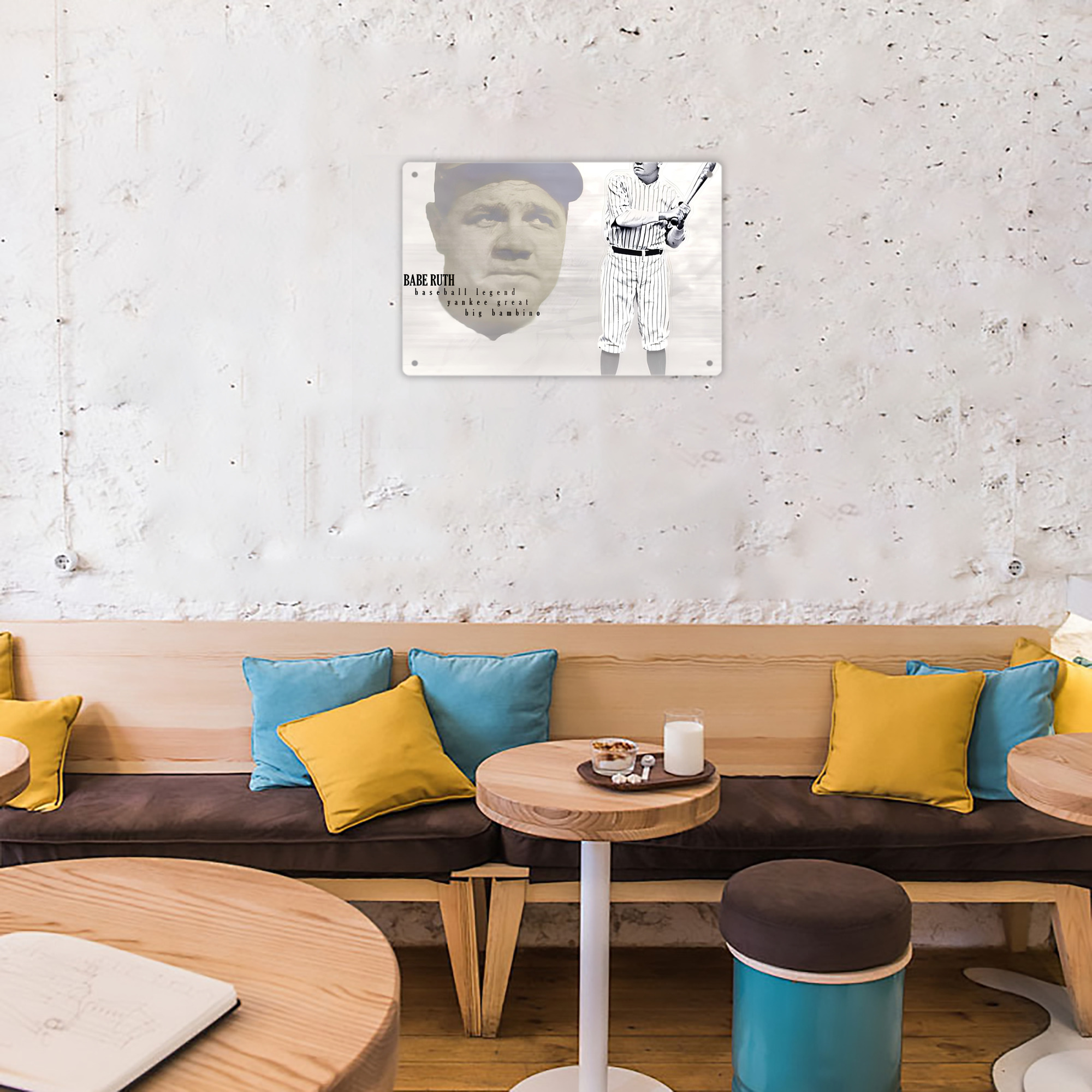 Babe Ruth 25 Decorative Aluminum Plaque – Horizontal Design – Durable, Stylish, Easy To Install – Ideal For Home, Office, Bar, And More