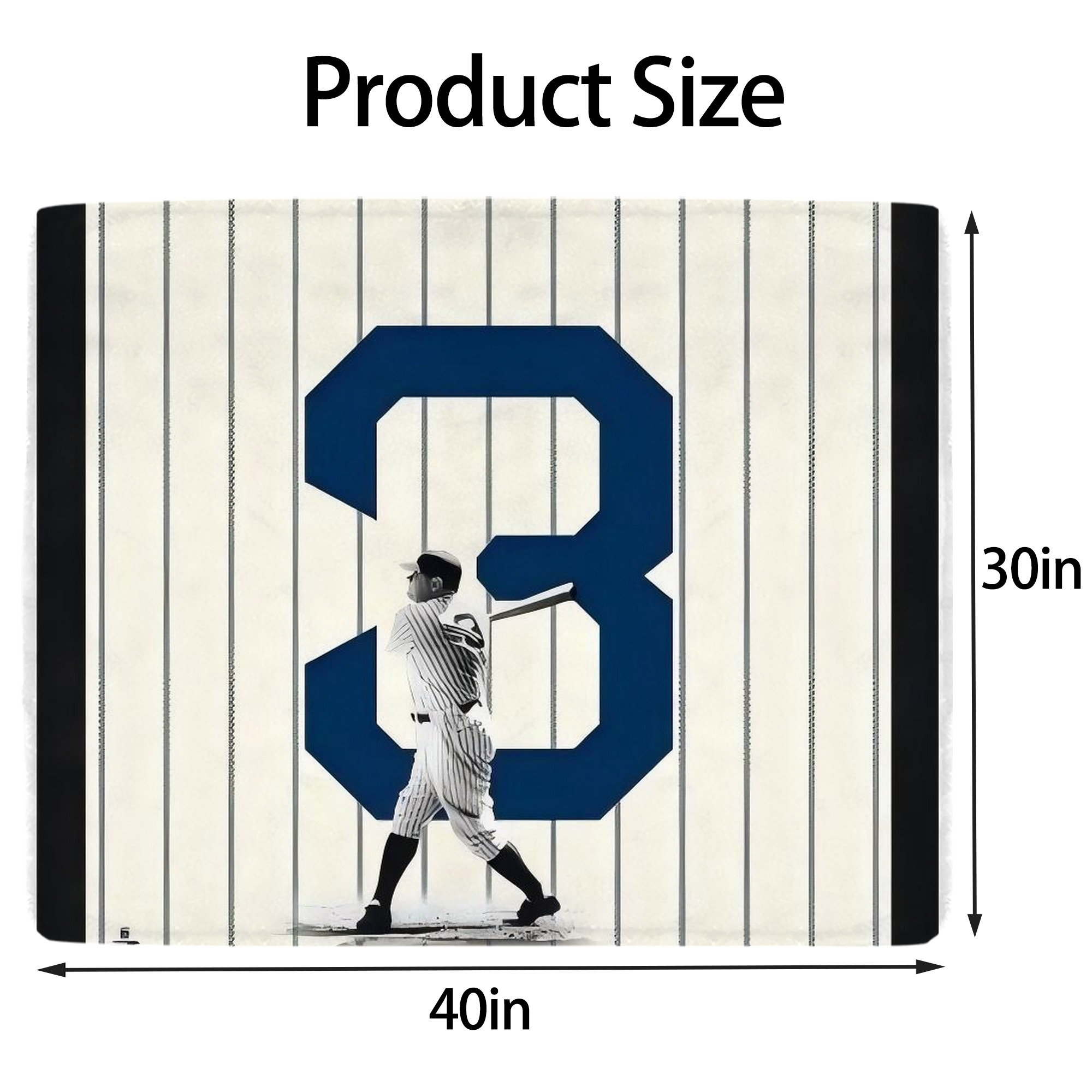 Babe Ruth 26 Soft Plush Fleece Blanket 30x40 Inch - 300GSM Flannel, Ultra Soft & Warm, Lightweight & Durable, Perfect For Kids, Adults, Couch, Bed, Camping, Travel, Gift For Family & Friends
