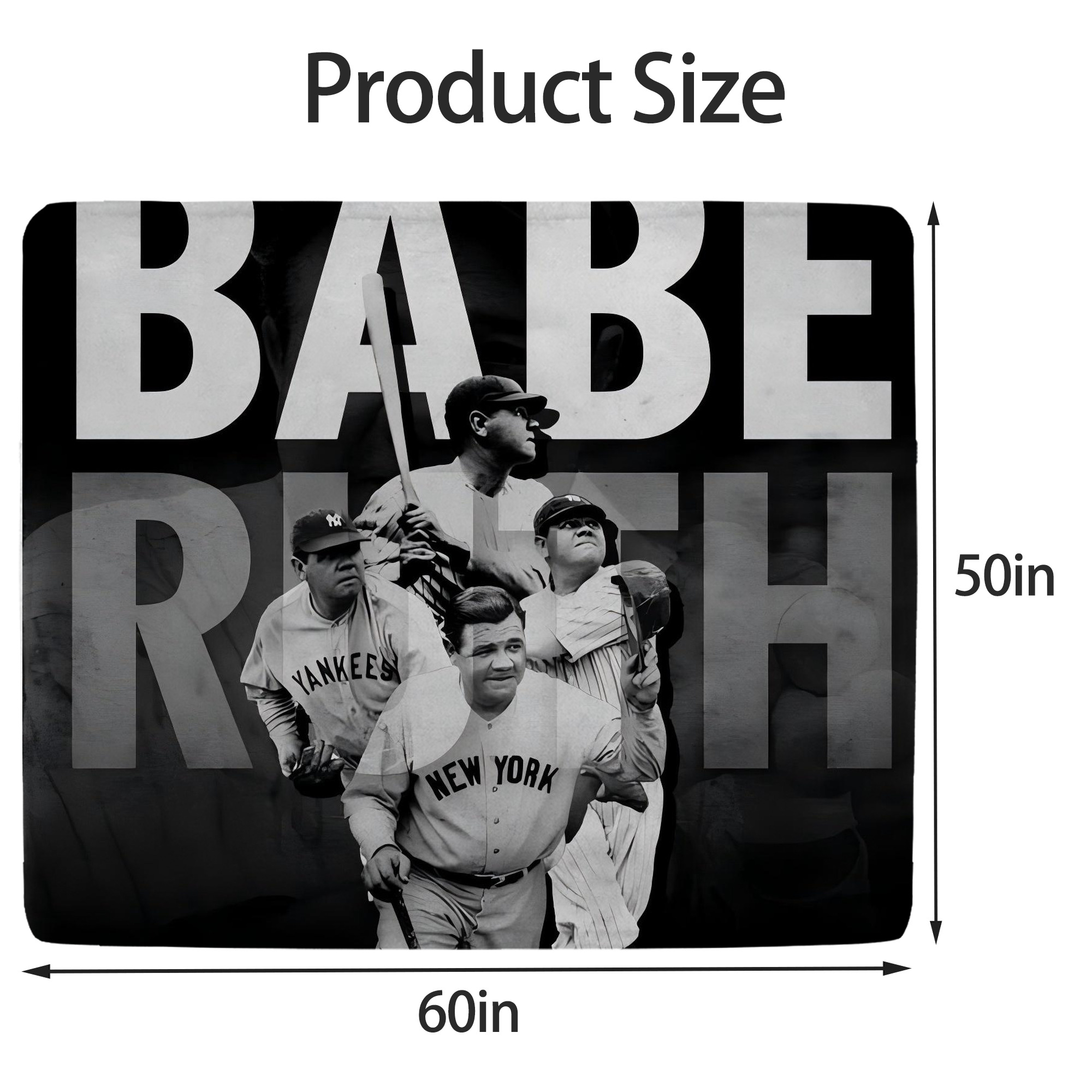 Babe Ruth 22 Soft Fleece Throw Blanket 50 X 60 Inch – Super Soft, Lightweight, And Durable – Perfect For Sofa, Bed, Camping, And More – Ideal Gift For Family And Friends