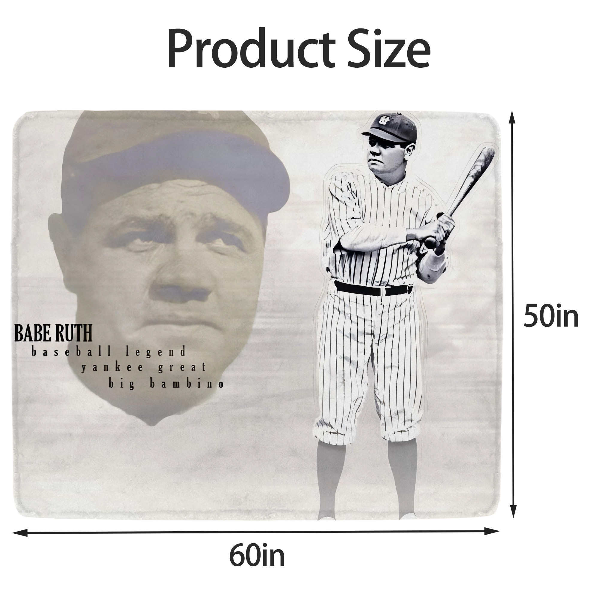 Babe Ruth 25 Soft Fleece Throw Blanket 50 X 60 Inch – Super Soft, Lightweight, And Durable – Perfect For Sofa, Bed, Camping, And More – Ideal Gift For Family And Friends