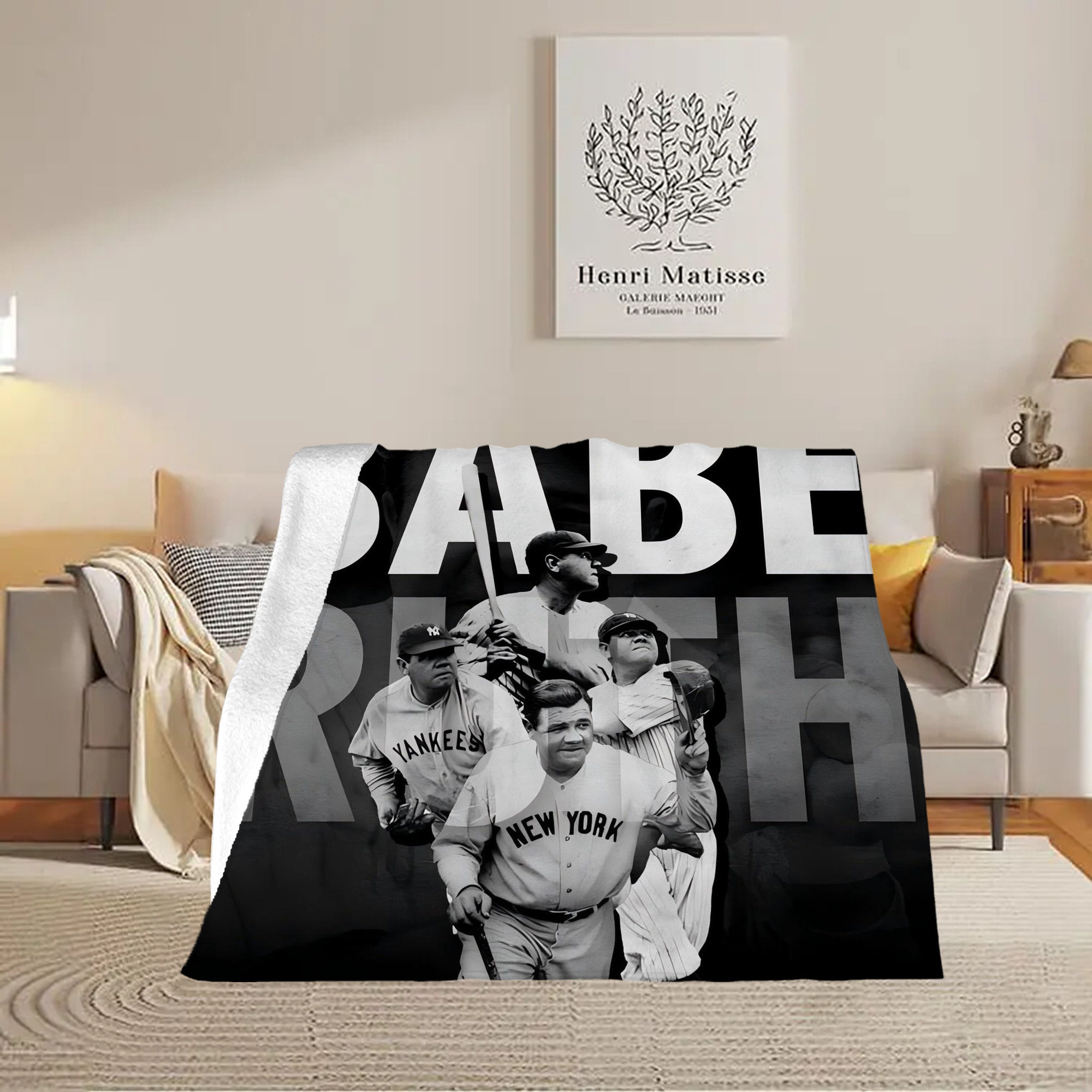 Babe Ruth 22 Soft Fleece Throw Blanket 50 X 60 Inch – Super Soft, Lightweight, And Durable – Perfect For Sofa, Bed, Camping, And More – Ideal Gift For Family And Friends