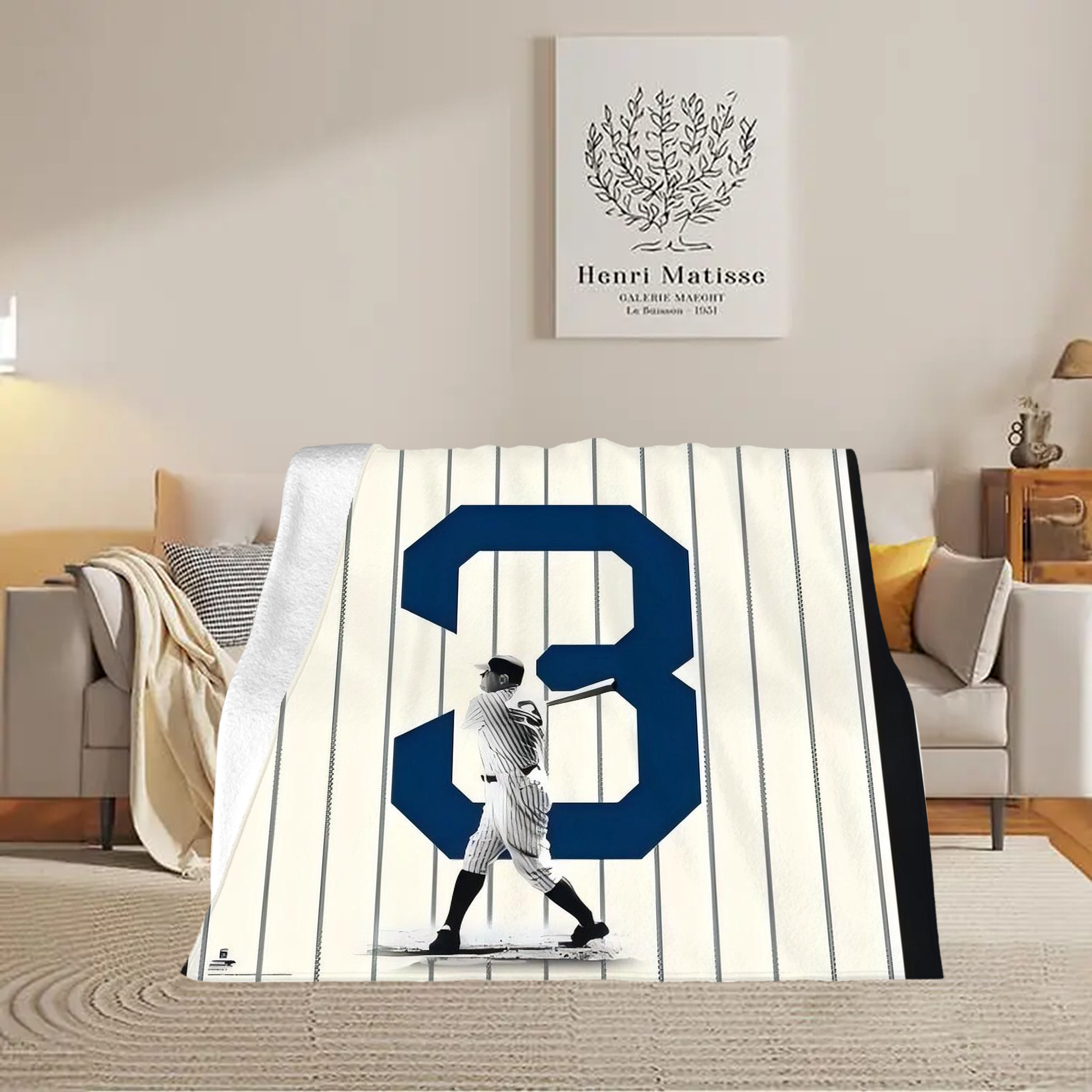 Babe Ruth 26 Soft Fleece Throw Blanket 50 X 60 Inch – Super Soft, Lightweight, And Durable – Perfect For Sofa, Bed, Camping, And More – Ideal Gift For Family And Friends