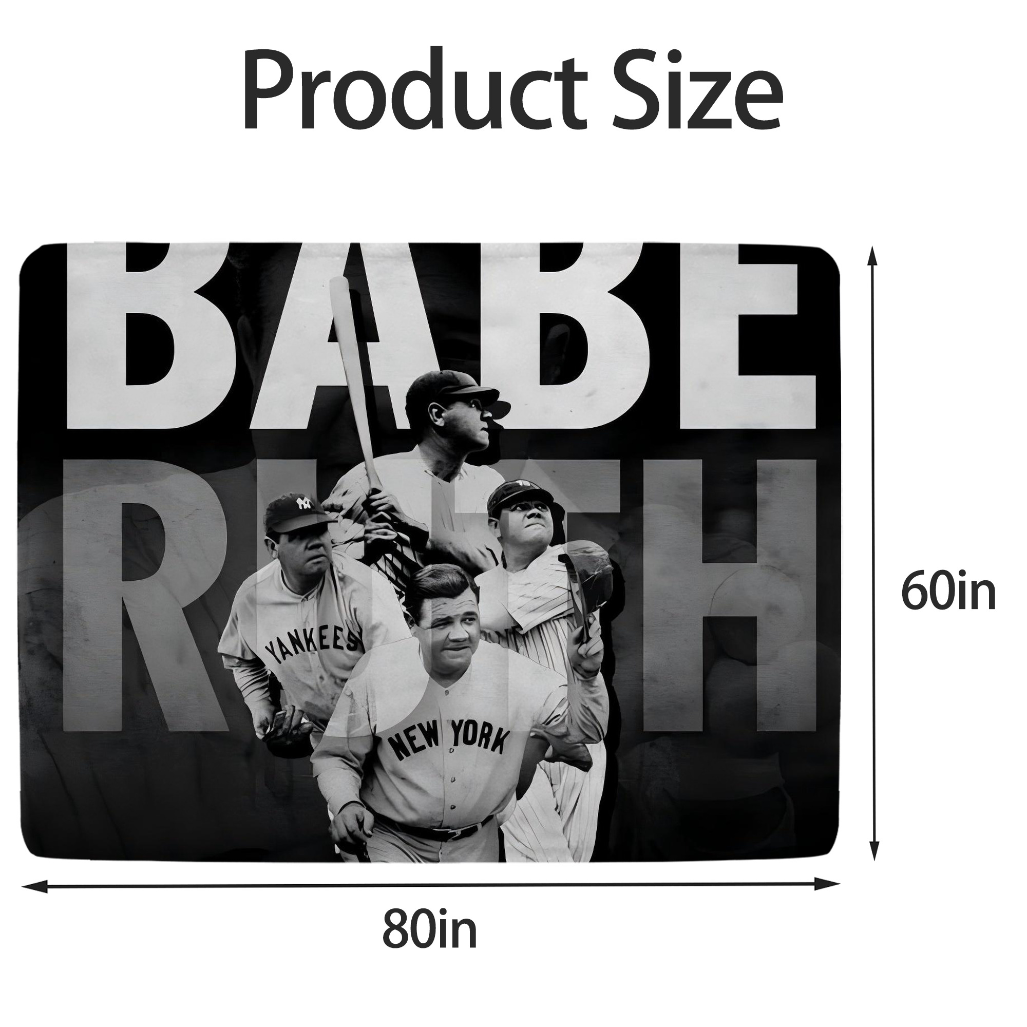 Babe Ruth 22 Soft Fleece Throw Blanket 60 X 80 Inch – Super Soft, Lightweight, And Durable – Perfect For Sofa, Bed, Camping, And More – Ideal Gift For Family And Friends